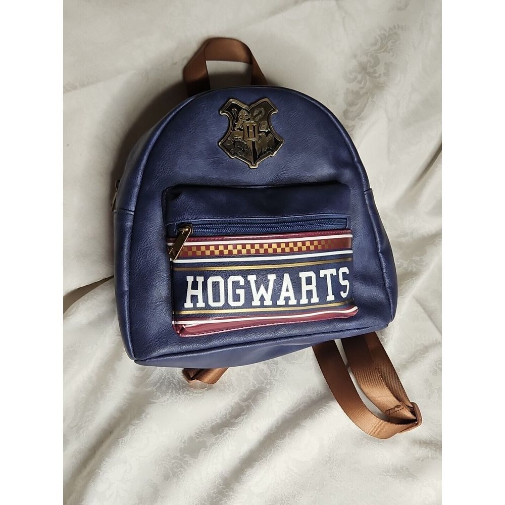 HARRY POTTER HOGWARTS Backpack Mini Half-Size‎ Bioworld METAL LOGO Excellent